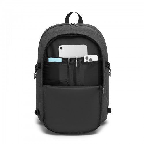 BPK2501 - Kono Modern Urban Style Laptop Backpack – School & Commuter Rucksack with USB & Type-C Charging Port - Dark Grey