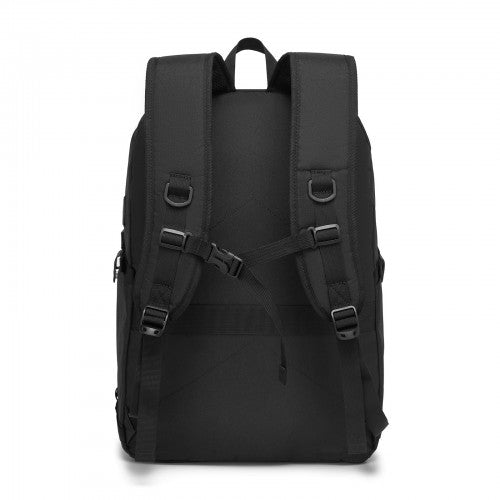 BPK2501 - Kono Modern Urban Style Laptop Backpack – School & Commuter Rucksack with USB & Type-C Charging Port - Black