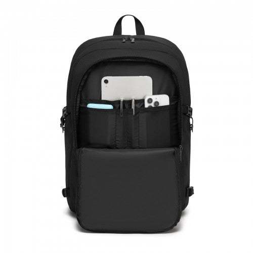 BPK2501 - Kono Modern Urban Style Laptop Backpack – School & Commuter Rucksack with USB & Type-C Charging Port - Black
