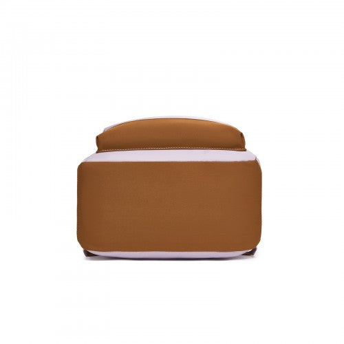 BPK2502 - Kono Casual Contemporary Backpack with Laptop Sleeve & Padded Straps for Daily Commute - Purple and Brown