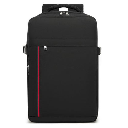 BPK2504 - Kono 20L Cabin Backpack with Red Trim for 15.6” Laptop – Water-Resistant Travel Daypack with Luggage Strap - Black