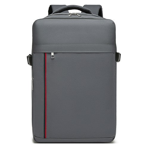 BPK2504 - Kono 20L Cabin Backpack with Red Trim for 15.6” Laptop – Water-Resistant Travel Daypack with Luggage Strap - Grey