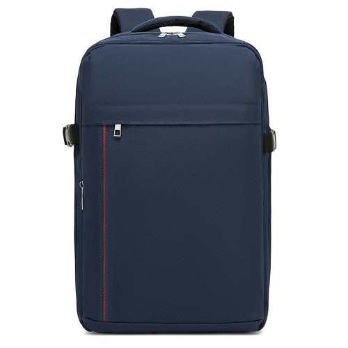 BPK2504 - Kono 20L Cabin Backpack with Red Trim for 15.6” Laptop – Water-Resistant Travel Daypack with Luggage Strap - Navy