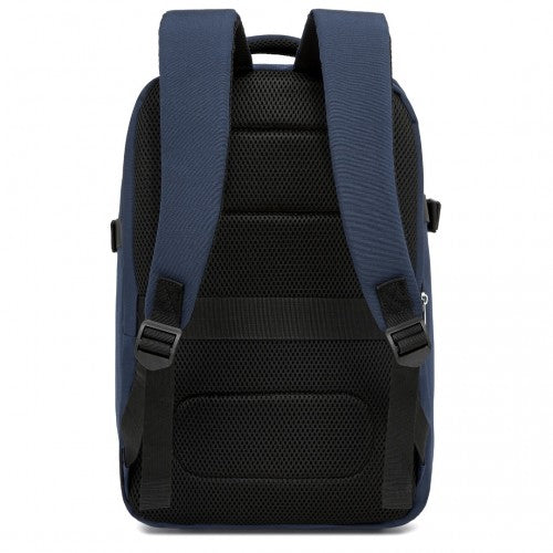 BPK2504 - Kono 20L Cabin Backpack with Red Trim for 15.6” Laptop – Water-Resistant Travel Daypack with Luggage Strap - Navy