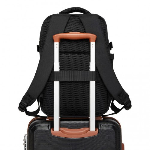 BPK2505 - Kono Urban Smart 15L Carry-On Backpack with Luggage Strap – Ideal for Travel, Work & Daily Commute - Black