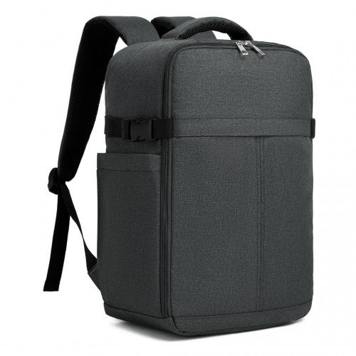 BPK2505 - Kono Urban Smart 15L Carry-On Backpack with Luggage Strap – Ideal for Travel, Work & Daily Commute - Dark Grey