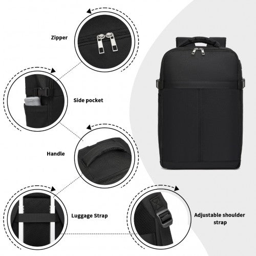 Kono BPK2505 black backpack – detail view 10