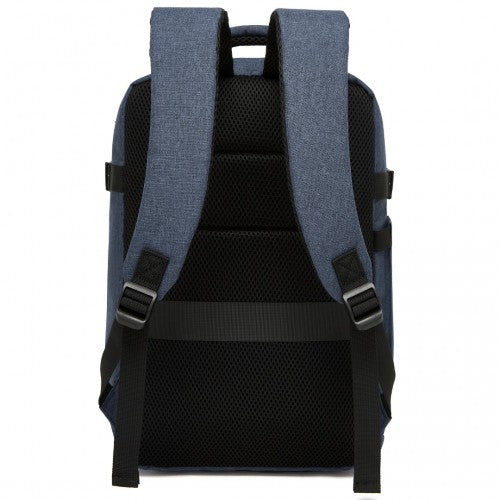 BPK2505 - Kono Urban Smart 15L Carry-On Backpack with Luggage Strap – Ideal for Travel, Work & Daily Commute - Navy