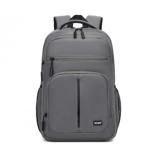 BPK2518 - Kono Laptop Backpack with 15.6" Laptop Compartment, Comfortable & Durable for Work and Business Trips - Grey