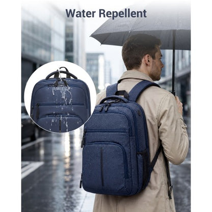 BPK2518 - Kono Laptop Backpack with 15.6" Laptop Compartment, Comfortable & Durable for Work and Business Trips - Navy