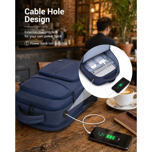BPK2518 - Kono Laptop Backpack with 15.6" Laptop Compartment, Comfortable & Durable for Work and Business Trips - Navy