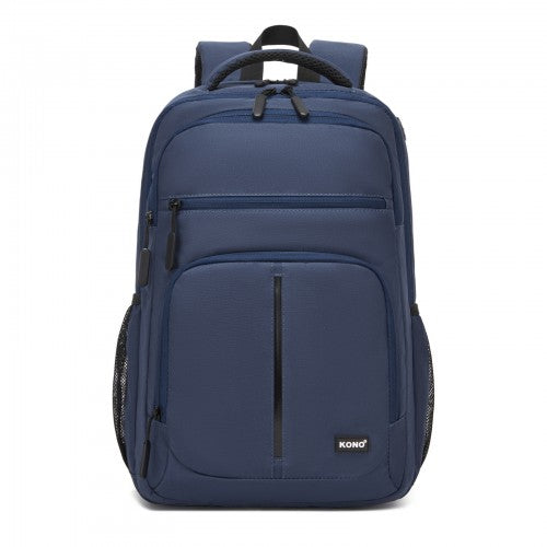 BPK2518 - Kono Laptop Backpack with 15.6" Laptop Compartment, Comfortable & Durable for Work and Business Trips - Navy