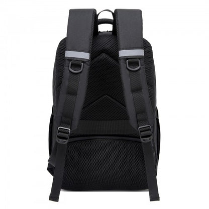 BPK2519 - Kono Laptop Backpack with 15.6" Laptop Compartment, Stylish Commuter Bag with Reflective Straps - Black