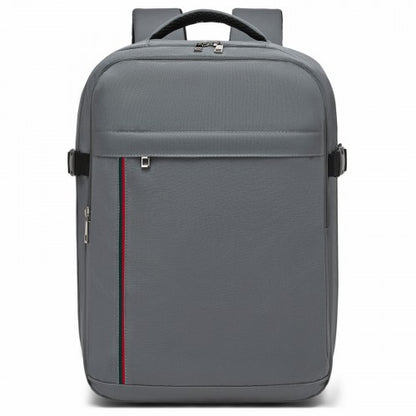 BPK2524 - Kono Spacious and Organised Personal-Item Backpack (40×30×20) with 15.6" Laptop Sleeve, Clamshell Main - Grey