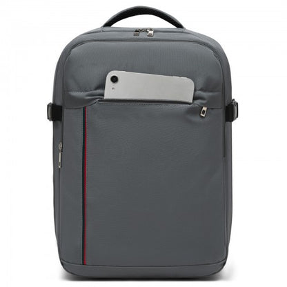 BPK2524 - Kono Spacious and Organised Personal-Item Backpack (40×30×20) with 15.6" Laptop Sleeve, Clamshell Main - Grey