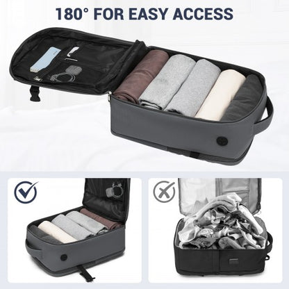 BPK2524 - Kono Spacious and Organised Personal-Item Backpack (40×30×20) with 15.6" Laptop Sleeve, Clamshell Main - Grey