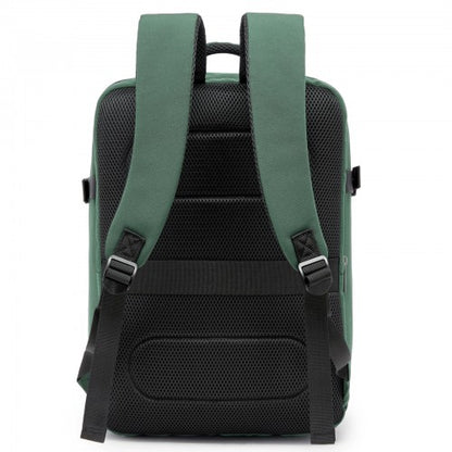 BPK2524 - Kono Spacious and Organised Personal-Item Backpack (40×30×20) with 15.6" Laptop Sleeve, Clamshell Main - Green
