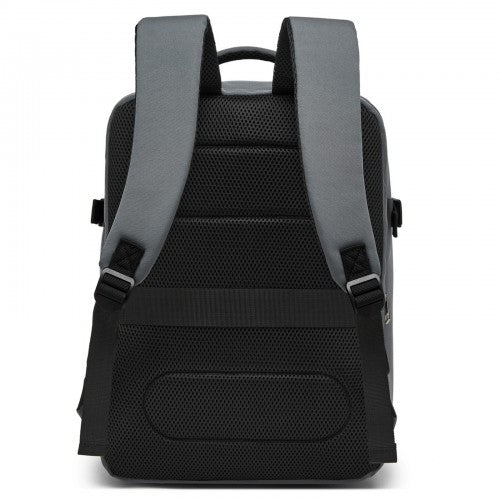BPK2524 - Kono Spacious and Organised Personal-Item Backpack (40×30×20) with 15.6" Laptop Sleeve, Clamshell Main - Grey