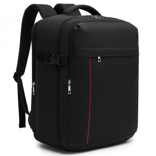 BPK2524 - Kono Spacious and Organised Personal-Item Backpack (40×30×20) with 15.6" Laptop Sleeve, Clamshell Main - Black