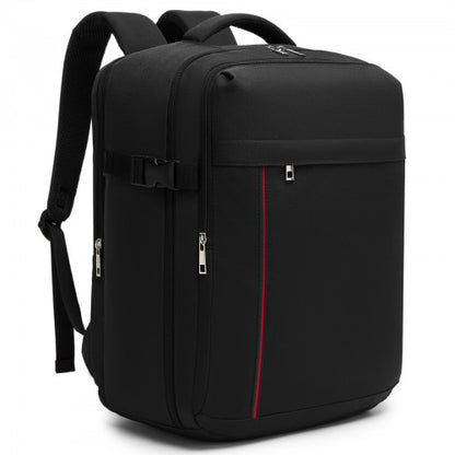 BPK2524 - Kono Spacious and Organised Personal-Item Backpack (40×30×20) with 15.6" Laptop Sleeve, Clamshell Main - Black