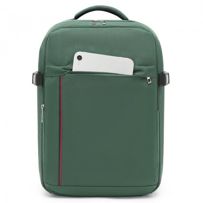 BPK2524 - Kono Spacious and Organised Personal-Item Backpack (40×30×20) with 15.6" Laptop Sleeve, Clamshell Main - Green