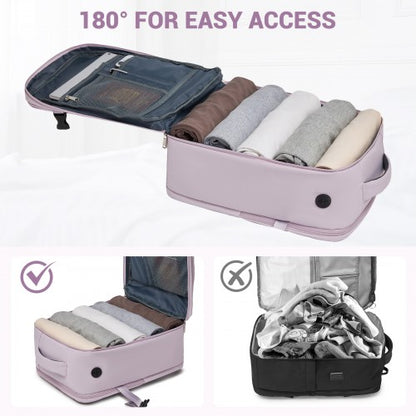BPK2524 - Kono Spacious and Organised Personal-Item Backpack (40×30×20) with 15.6" Laptop Sleeve, Clamshell Main - Purple