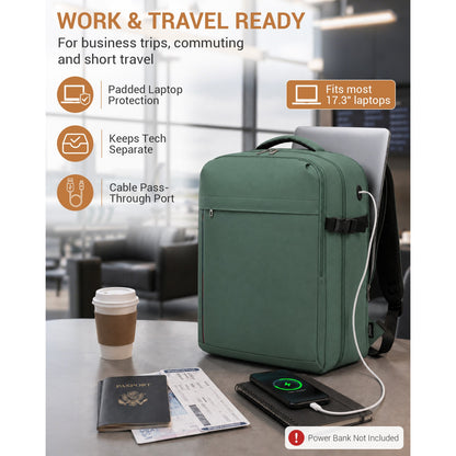 BPK2524L - Kono 32L Upgraded Large Cabin Backpack for 17.3 Inch Laptop