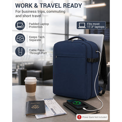 BPK2524L - Kono 32L Upgraded Large Cabin Backpack for 17.3 Inch Laptop