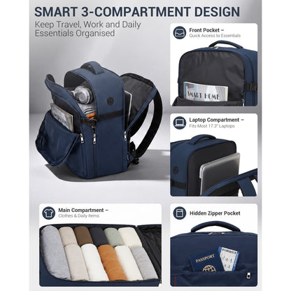 BPK2524L - Kono 32L Upgraded Large Cabin Backpack for 17.3 Inch Laptop