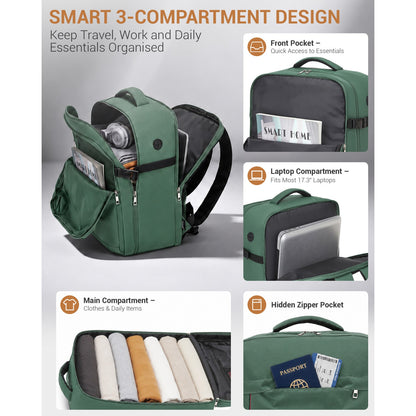BPK2524L - Kono 32L Upgraded Large Cabin Backpack for 17.3 Inch Laptop