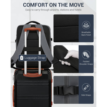 BPK2524L - Kono 32L Upgraded Large Cabin Backpack for 17.3 Inch Laptop