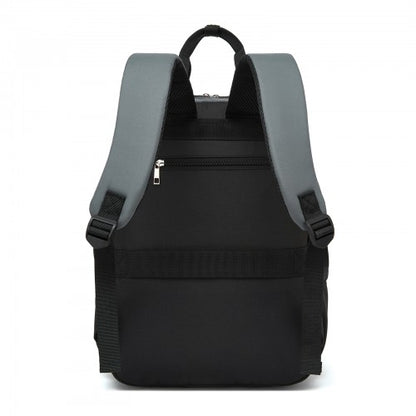 Kono BPK2527 grey and beige laptop backpack – detail view 4
