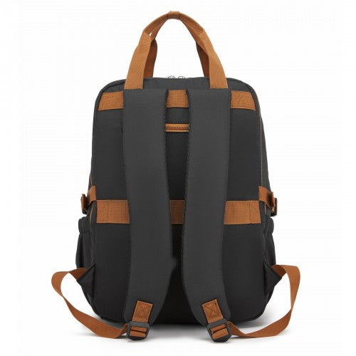 Kono BPK2527 black laptop backpack – front view