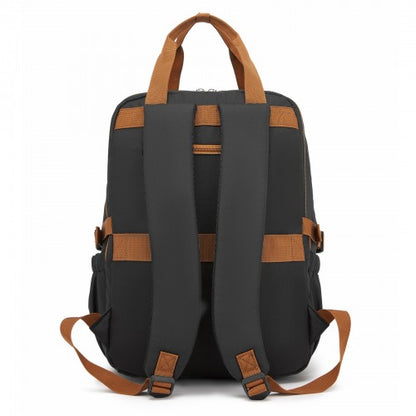 Kono BPK2527 black laptop backpack – front view