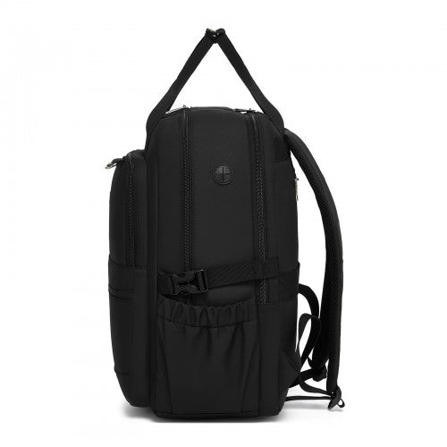 Kono BPK2527 black laptop backpack – rear view