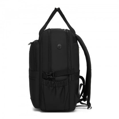Kono BPK2527 black laptop backpack – rear view