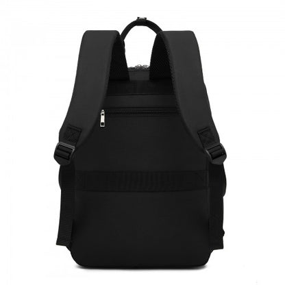 Kono BPK2527 black laptop backpack – detail view 5