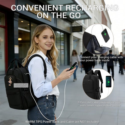 Kono BPK2527 black laptop backpack – detail view 10