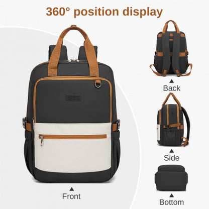 Kono BPK2527 black laptop backpack – side view