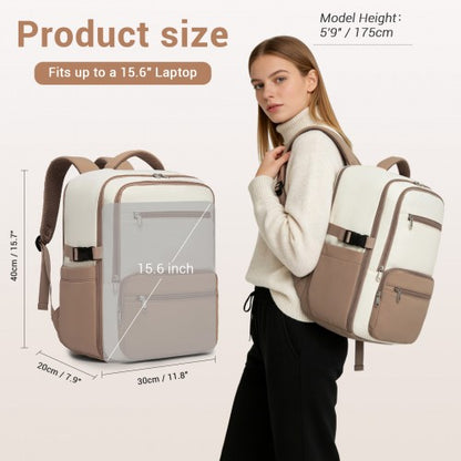 BPK2529 - Kono Compact 15.6" Laptop Travel Backpack - 40x30x20cm, Fits Under Seat Storage, with Trolley Sleeve