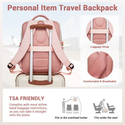 BPK2529 - Kono Compact 15.6" Laptop Travel Backpack - 40x30x20cm, Fits Under Seat Storage, with Trolley Sleeve