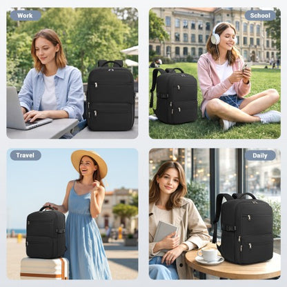 BPK2529 - Kono Compact 15.6" Laptop Travel Backpack - 40x30x20cm, Fits Under Seat Storage, with Trolley Sleeve