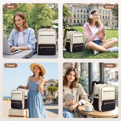 BPK2529 - Kono Compact 15.6" Laptop Travel Backpack - 40x30x20cm, Fits Under Seat Storage, with Trolley Sleeve