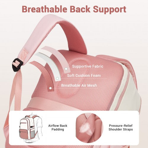 Kono BPK2529 40×30×20 cm beige and pink travel backpack – detail view 13