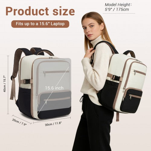 BPK2529 - Kono Compact 15.6" Laptop Travel Backpack - 40x30x20cm, Fits Under Seat Storage, with Trolley Sleeve