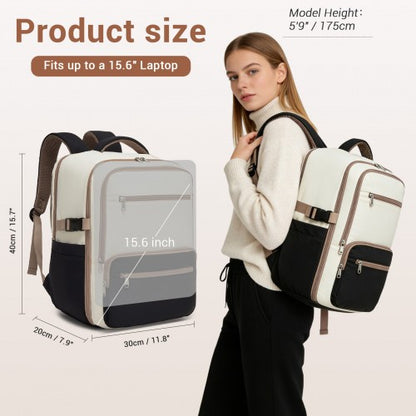 BPK2529 - Kono Compact 15.6" Laptop Travel Backpack - 40x30x20cm, Fits Under Seat Storage, with Trolley Sleeve