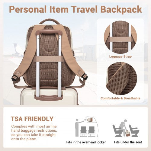 Kono BPK2529 40×30×20 cm beige and khaki travel backpack – detail view 8