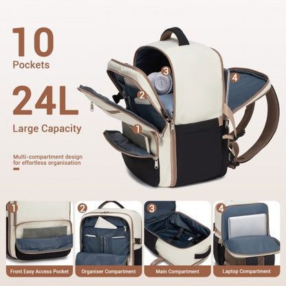 BPK2529 - Kono Compact 15.6" Laptop Travel Backpack - 40x30x20cm, Fits Under Seat Storage, with Trolley Sleeve