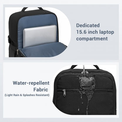 BPK2529 - Kono Compact 15.6" Laptop Travel Backpack - 40x30x20cm, Fits Under Seat Storage, with Trolley Sleeve