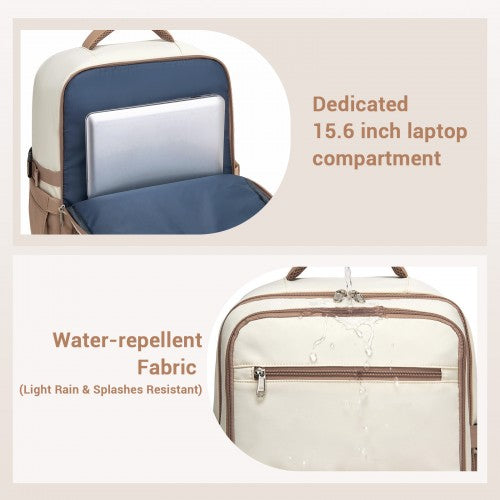 Kono BPK2529 40×30×20 cm beige and khaki travel backpack – detail view 6